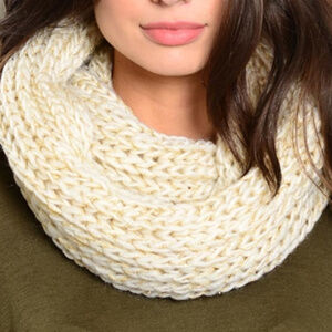Cream Knitted Infinity Scarf